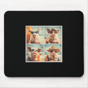 Tapis De Souris Porcs cools avec lunettes de soleil Ferme Animaux
