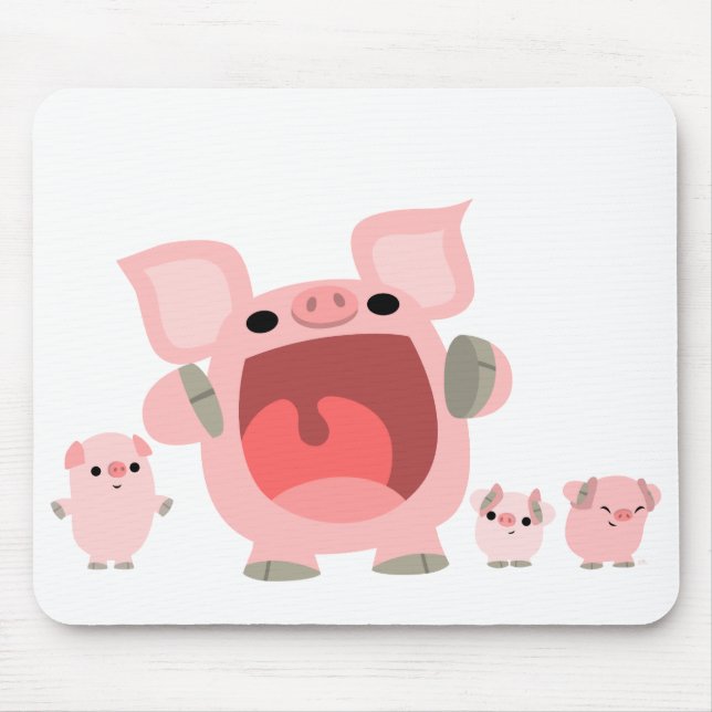 Tapis De Souris Porcs de cri Mousepad de bande dessinée :) (Devant)