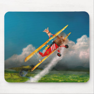 Tapis De Souris Porcs Volants - Avion - Fou de Cochons