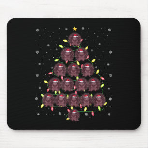Tapis De Souris Porcupine Père Noël L'arbre de Noël éclaire un dou