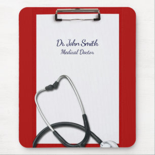 Tapis De Souris Porte - bloc rouge avec Stethoscope Médicale