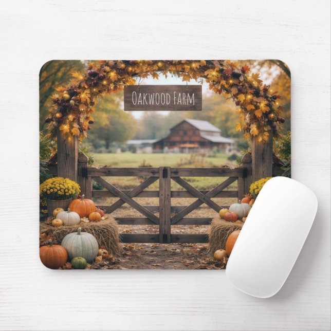Tapis De Souris Porte de ferme d'automne avec arche (Avec souris)