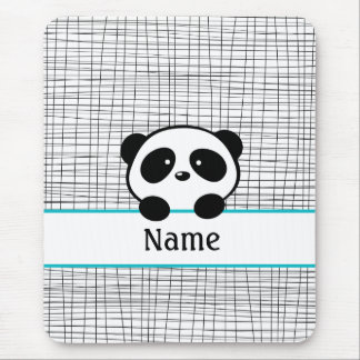 Tapis De Souris Porte de panda personnalisée Aqua Black Pouse Pad