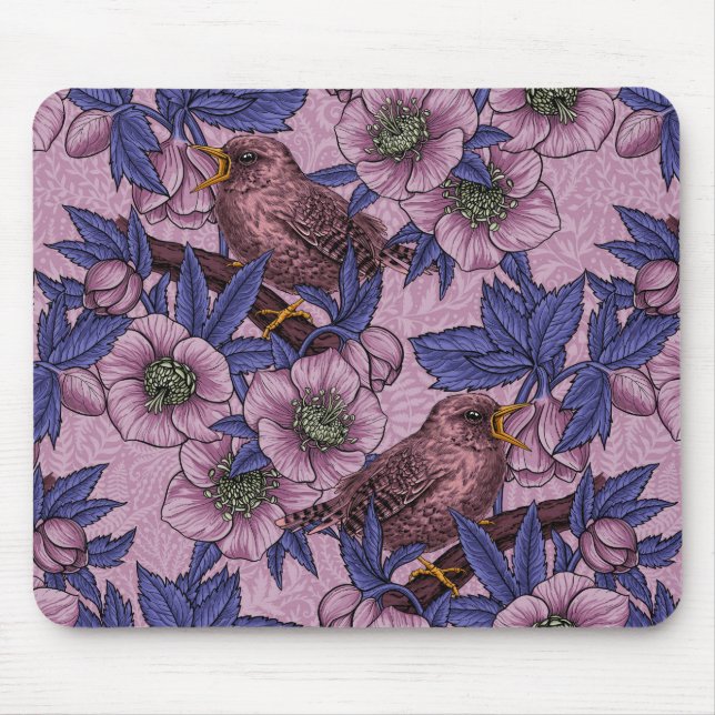 Tapis De Souris Porté et hélico, rose et violet (Devant)