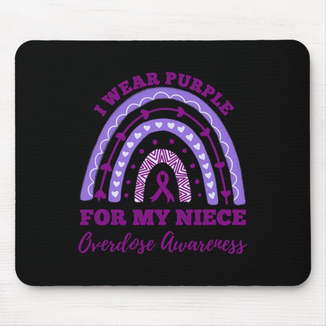 Tapis De Souris Porter le violet pour ma nièce la sensibilisation  (Devant)