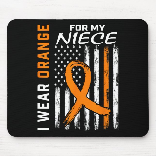 Tapis De Souris Porter Orange Niece Sclérose Multiple Ms Drapeaux (Devant)