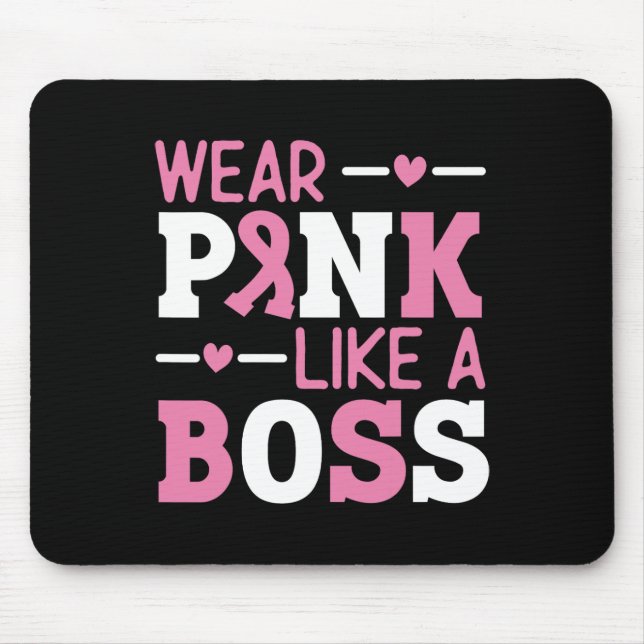 Tapis De Souris Porter Rose Comme Un Boss Pink Ribbon Cancer Du Se (Devant)