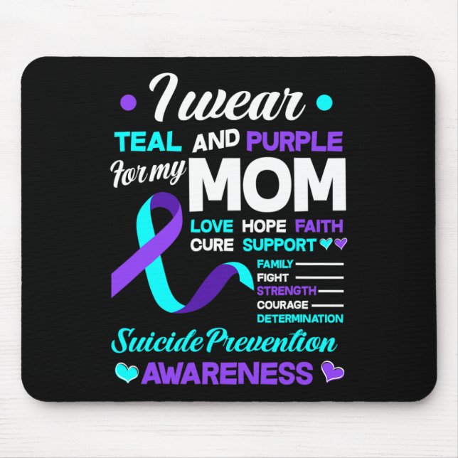 Tapis De Souris Porter Turquoise Et Violet Pour Ma Mère Prévention (Devant)