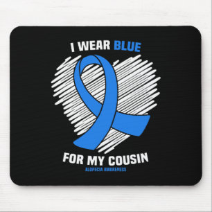 Tapis De Souris Portez Bleu pour ma conscience Cousin Alopecia