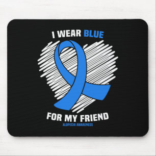 Tapis De Souris Portez Bleu Pour Mon Ami Alopecia Sensibilisation