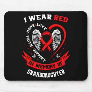Tapis De Souris Portez du rouge en mémoire de la maladie cardiaque