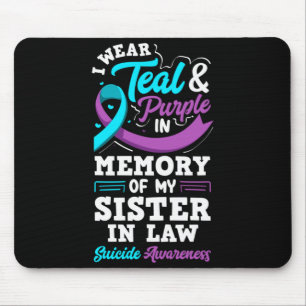 Tapis De Souris Portez du sarcelle et du violet en mémoire de ma b