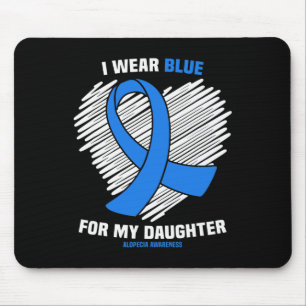 Tapis De Souris Portez le bleu pour ma fille Alopecia Sensibilisat