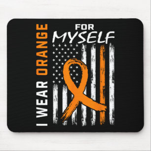 Tapis De Souris Portez Orange Pour Moi-Même Leucémie Cancer Awaren