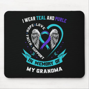 Tapis De Souris Portez Turquoise et violet pour mon grand-mère qui