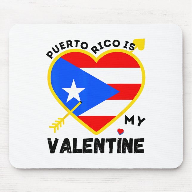 Tapis De Souris Porto Rico est ma Saint Valentin Puerto (Devant)