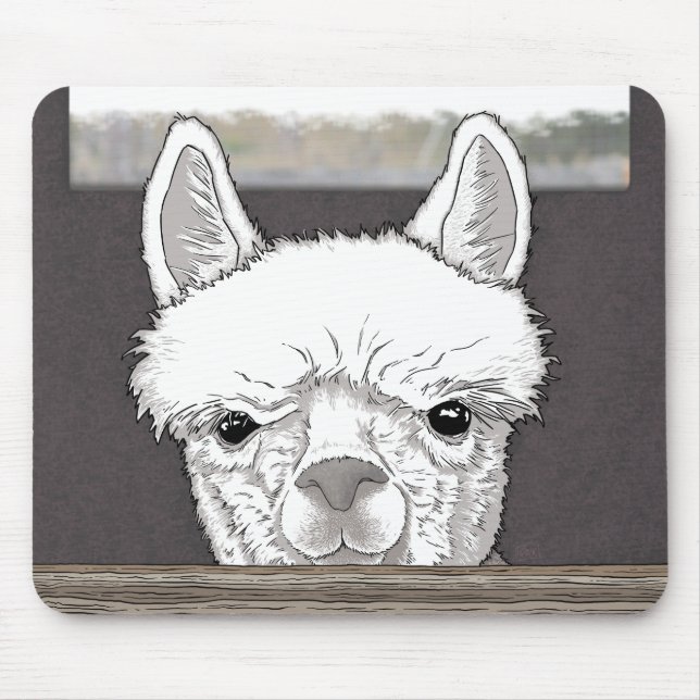 Tapis De Souris Portrait d'Alpaca (Devant)