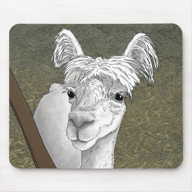 Tapis De Souris Portrait d'alpaca 2 (Devant)