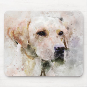 Tapis De Souris Portrait d'aquarelle de chien de Labrador Retrieve