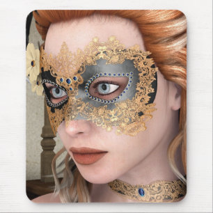 Tapis De Souris Portrait d'Art Élégant de Mascarade Vénitienne