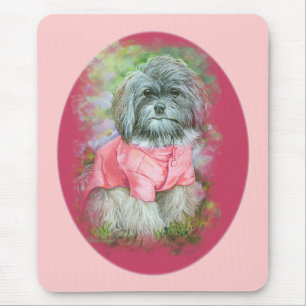 Tapis De Souris Portrait d'art rose havanais