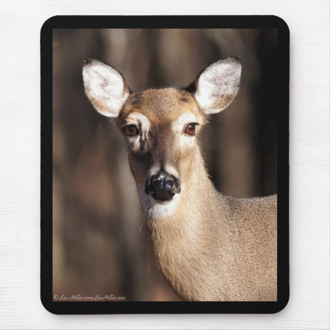 Tapis De Souris Portrait de biche de cerf de Virginie (Devant)