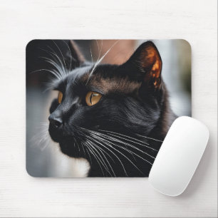 Tapis De Souris Portrait de chat noir