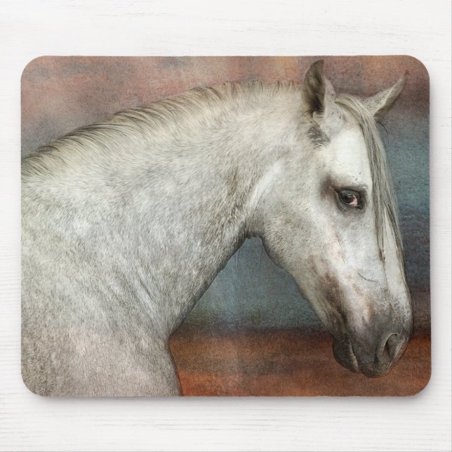 Tapis De Souris Portrait de Cheval Andalou Gris Dappé (Devant)