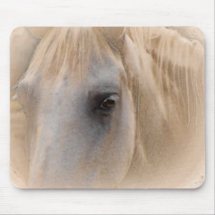 Tapis De Souris Portrait de cheval blanc