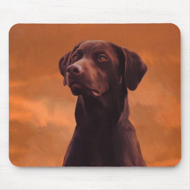 Tapis De Souris Portrait de chien du Labrador noir (Devant)