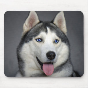 Tapis de souris portrait de chiot husky sibérien h