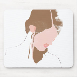 Tapis De Souris Portrait de contours moderne