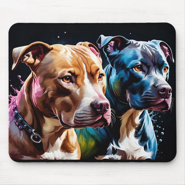 Tapis De Souris Portrait de deux puces (Devant)