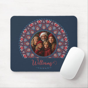 Tapis De Souris Portrait de famille personnalisé Russet Christmas