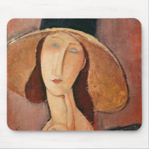 Tapis De Souris Portrait de Jeanne Hebuterne dans un grand