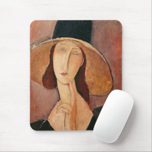 Tapis De Souris Portrait de Jeanne Hebuterne dans un grand casquet