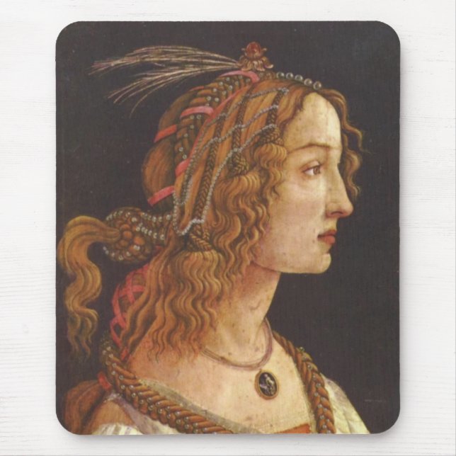 Tapis De Souris Portrait de jeune Simonetta Vespucci (Devant)