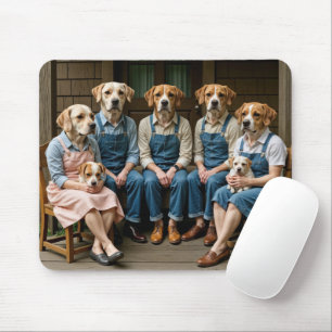 Tapis De Souris Portrait de la famille des chiens de chien sur un 