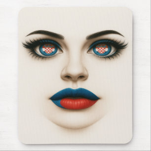 Tapis De Souris Portrait de la pop croate beauté yeux & lèvres