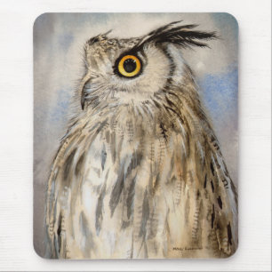 Tapis De Souris Portrait de l'art faunique Eagle Owl