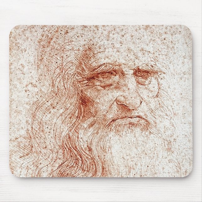 Tapis de souris Portrait de Léonard de Vinci par l (Devant)