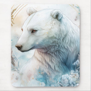 Tapis De Souris Portrait de l'ours polaire Peinture animale Faune