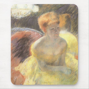 Tapis De Souris Portrait de Lydia au théâtre par Mary Cassatt