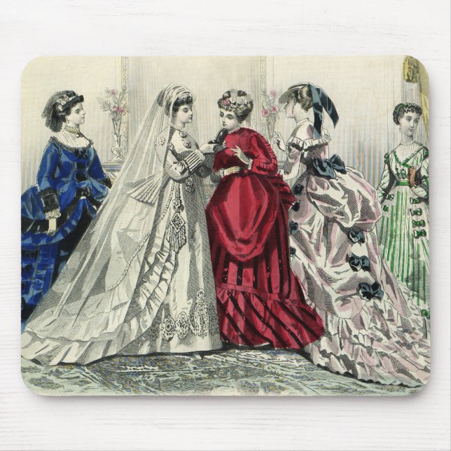 Tapis De Souris Portrait de mariage victorien antique de la mariée (Devant)
