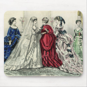 Tapis De Souris Portrait de mariée de la fête de mariage victorien
