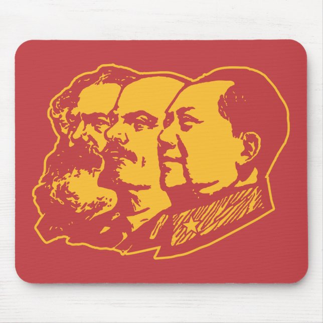 Tapis De Souris Portrait de Marx Lénine Mao (Devant)