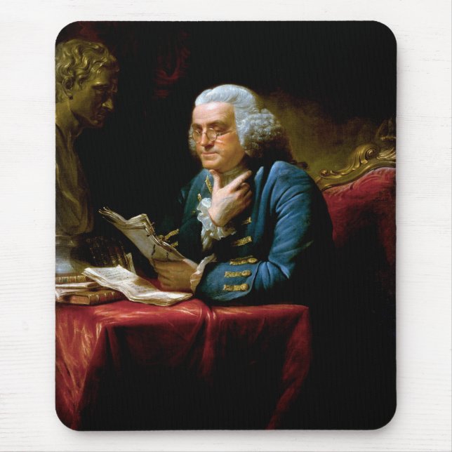 Tapis De Souris Portrait de pouce, Benjamin Franklin Père fondateu (Devant)