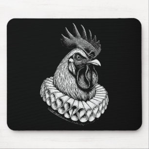 Tapis De Souris Portrait de poulet Renaissance vintage noble poule