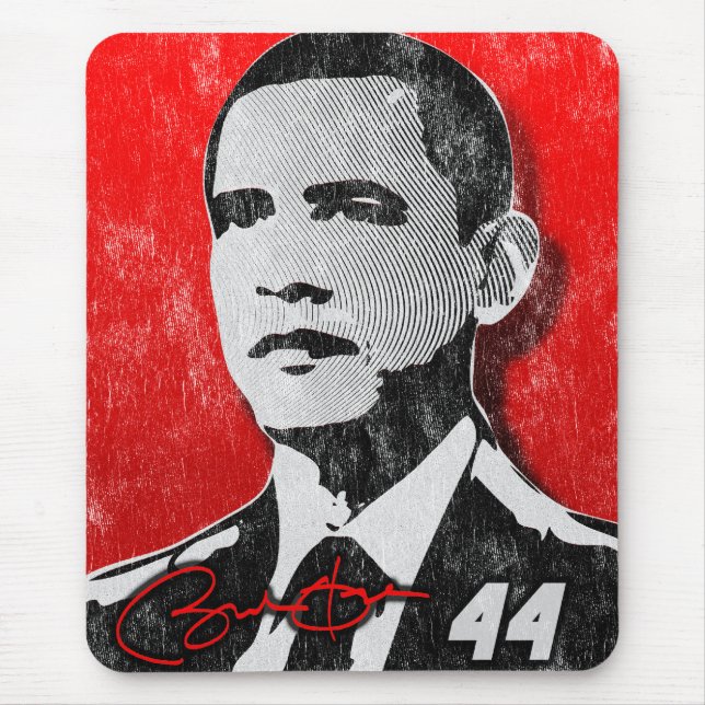 Tapis De Souris Portrait de rouge de Barack Obama (Devant)