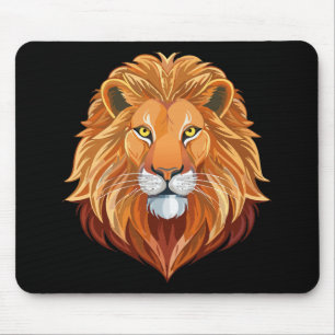 Tapis De Souris Portrait de tête de lion vue de face